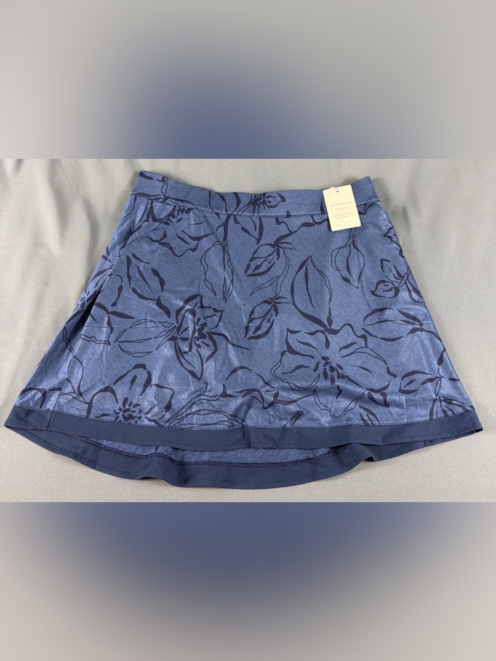 Peter Millar Womens Golf Skort Floral Print Large Navy Polyester MSRP $125